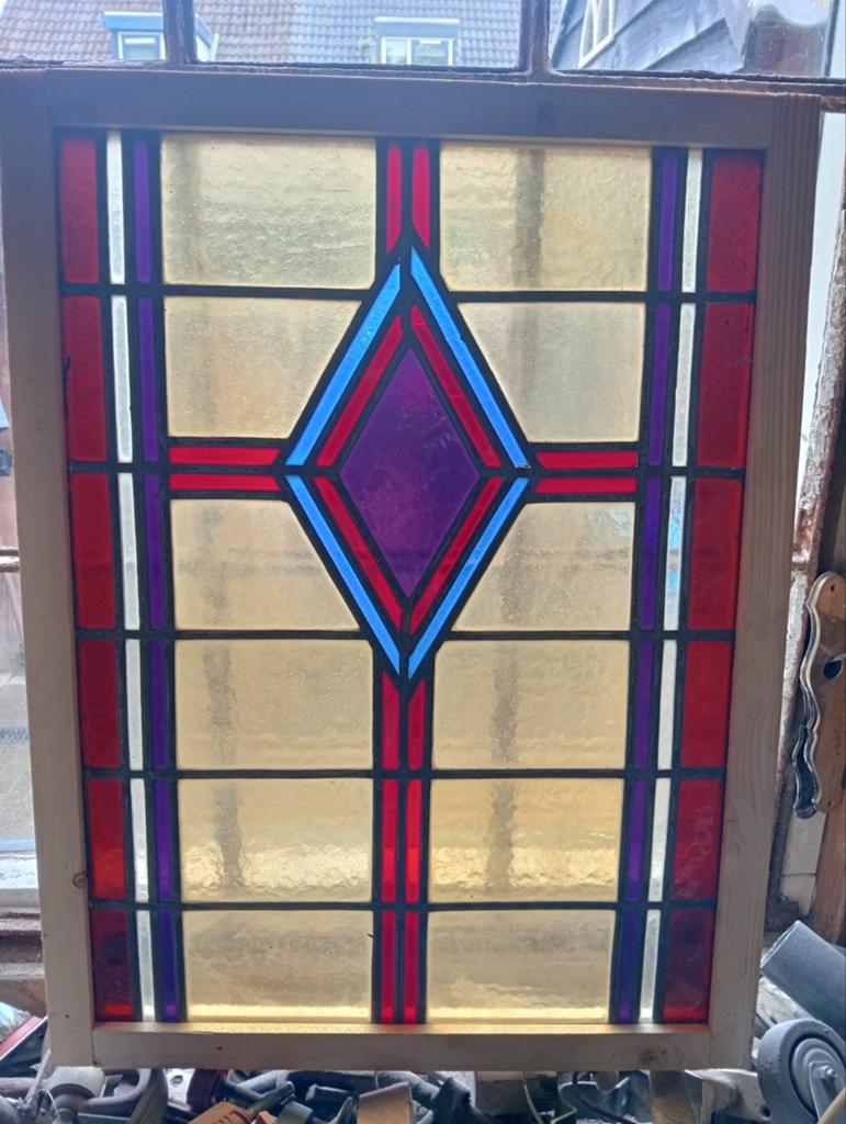 Super gaaf glas in lood raam afhalen voor 65 euro, Ophalen, Gevelraam of Ruit, Minder dan 80 cm, Minder dan 80 cm