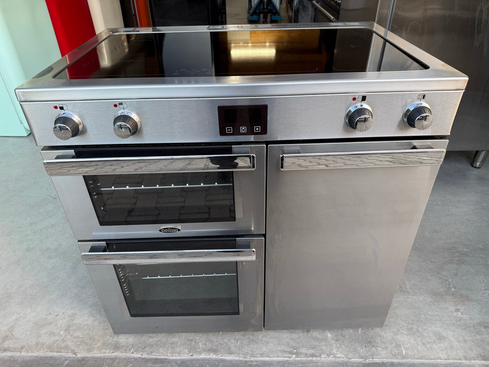 Belling Inductie Fornuis met Dubbele Oven - RVS, Witgoed en Apparatuur, Bella, Hete lucht, 60 cm of meer, Zo goed als nieuw