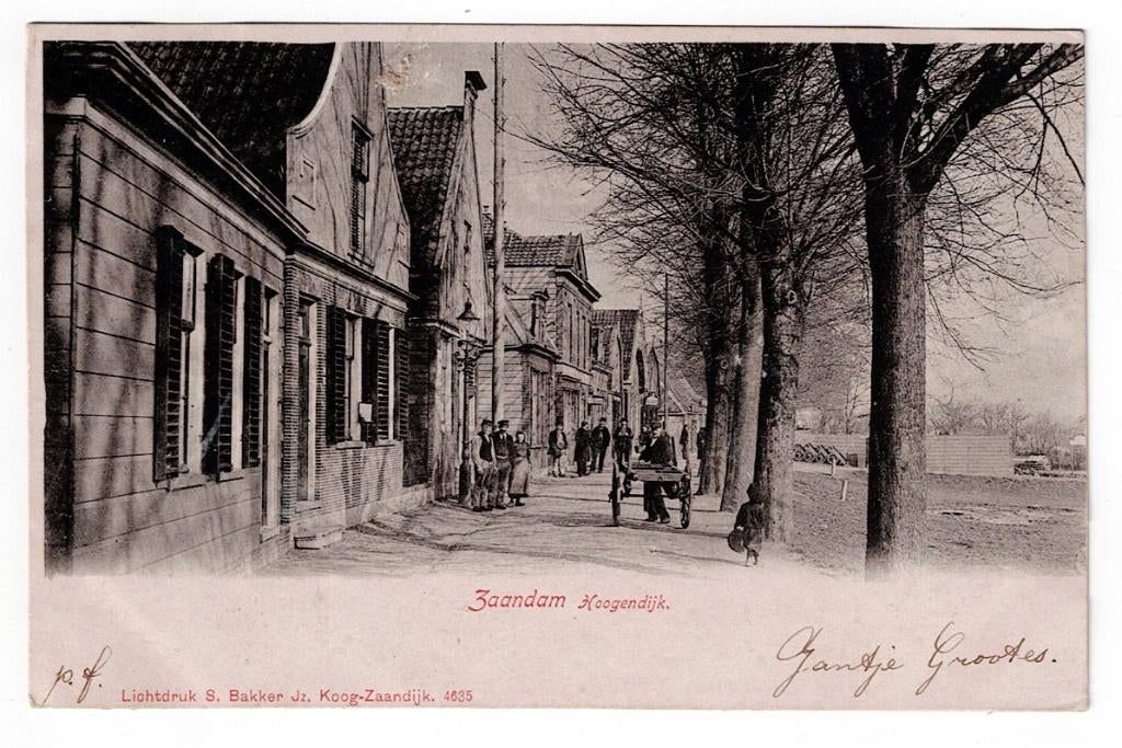 Zaandam 1903. De Hoogendijk (handkar)., Ophalen of Verzenden, Voor 1920, Gelopen, Noord-Holland