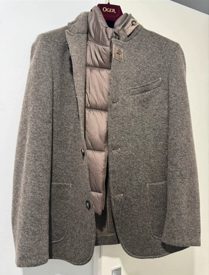Bugatti Winterjas Bruin Gemeleerd 100% Wol Z.G.A.N., Ophalen of Verzenden, Zo goed als nieuw, Maat 48/50 (M), Bruin