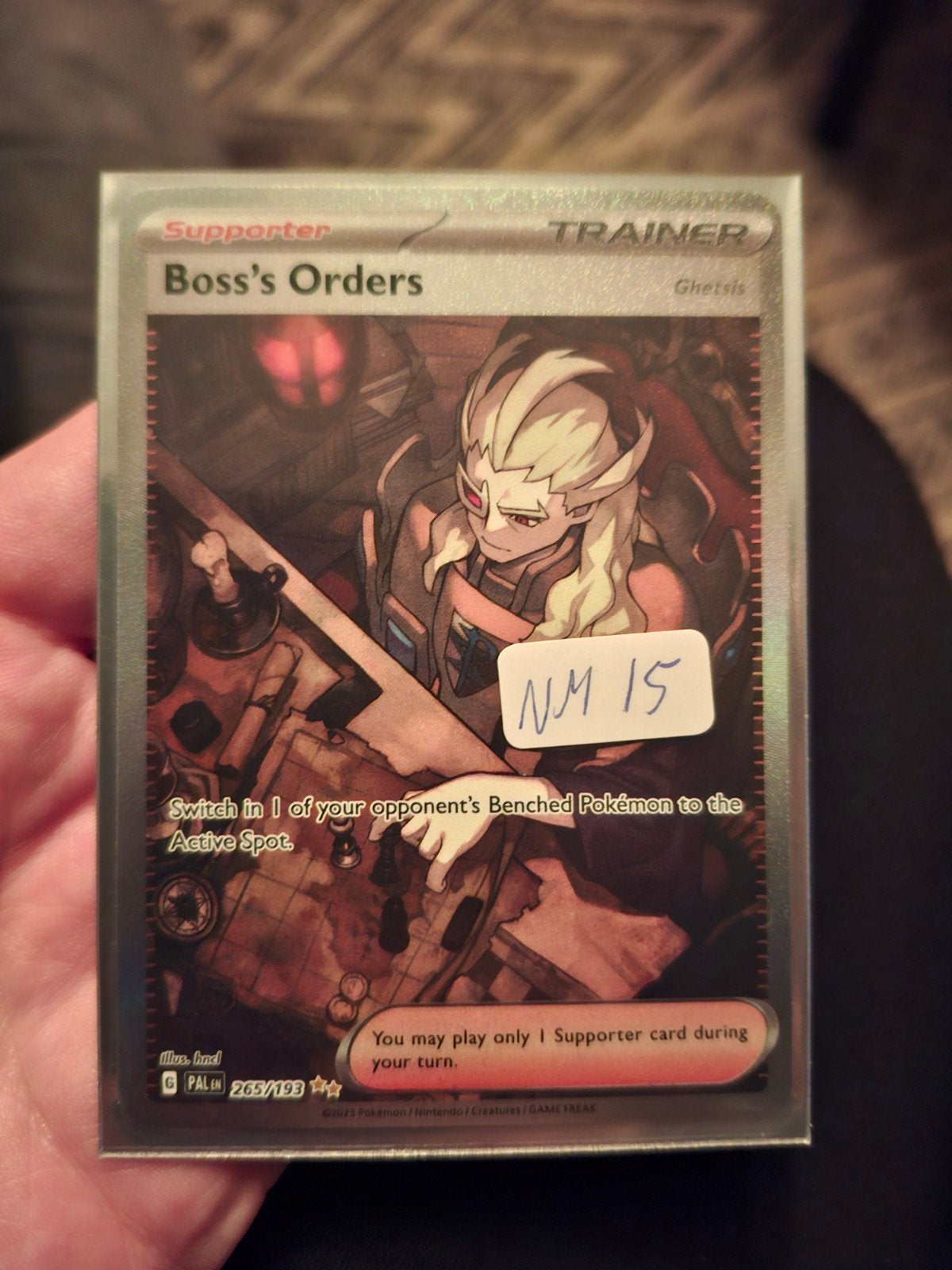 Pokémon TCG Boss's Orders (Ghetsis) SIR Trainer Kaart, Ophalen of Verzenden, Zo goed als nieuw, Losse kaart, Foil