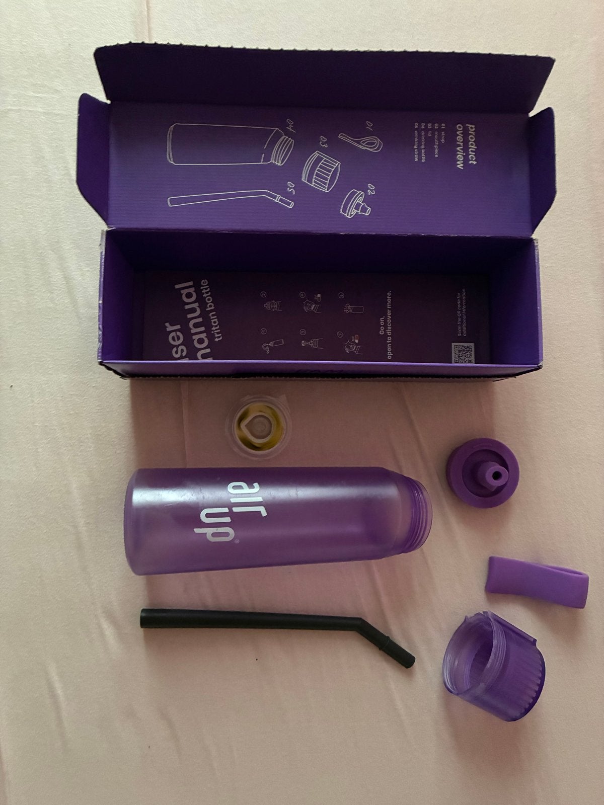 Air Up Fles Paars - Zo goed als nieuw, compleet met doos, Ophalen of Verzenden, Zo goed als nieuw