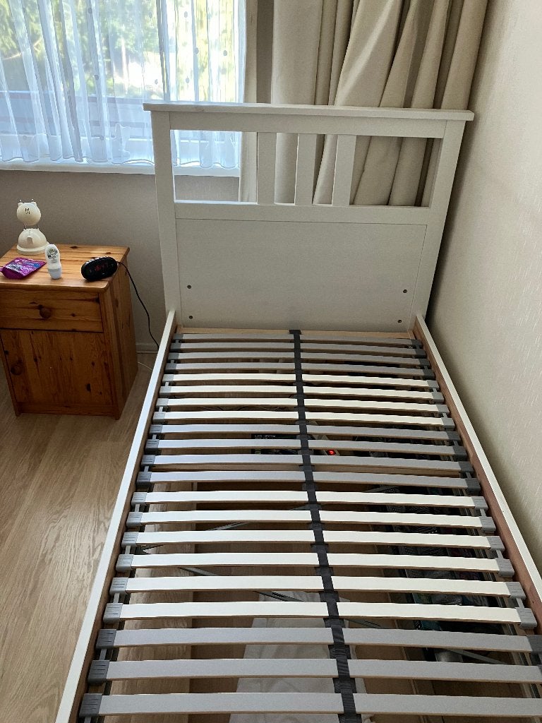 Hemnes 1 pers. Ledikant, Ophalen, 90 cm, Eenpersoons, Wit