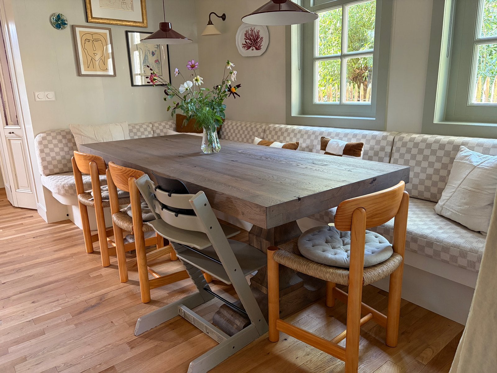 Prachtige eiken eettafel
