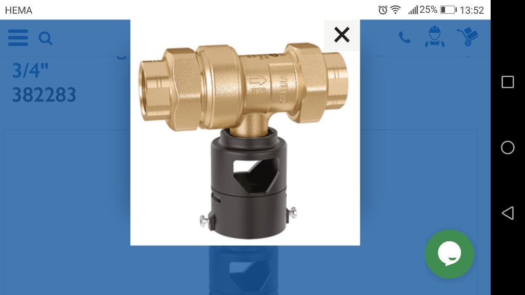 Caleffi terugstroombeveiliging 3/4", Minder dan 30 cm, Cv-ketel of Combi-ketel, Nieuw, Minder dan 60 cm