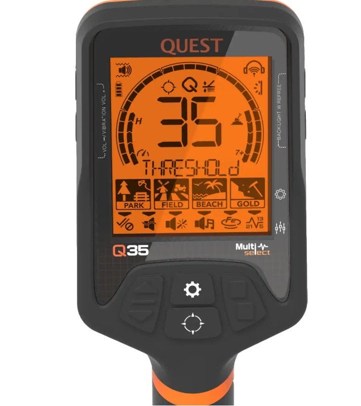 Quest Q35 metaaldetector +Draadloze Hoofdtelefoon + XPointer, Meer dan 30 cm, Niet ingevuld, Nieuw, Ophalen of Verzenden