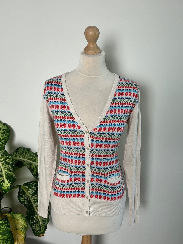King Louie maat L lief fruit cardigan vestje 3488, Wit, Maat 42/44 (L), Ophalen of Verzenden, Zo goed als nieuw