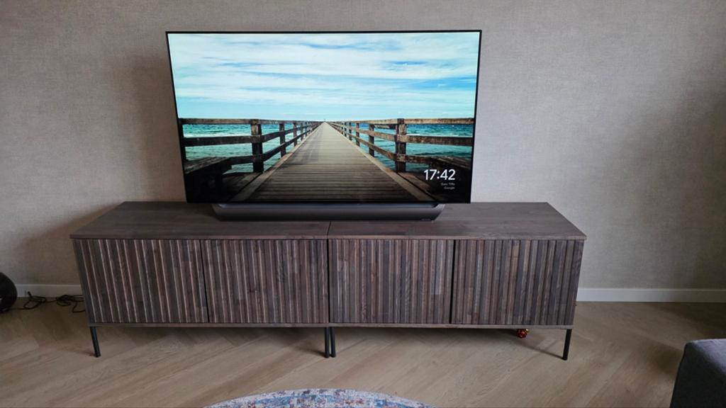 Woood Gravure tv meubel, Ophalen, Zo goed als nieuw, 25 tot 50 cm, Minder dan 100 cm