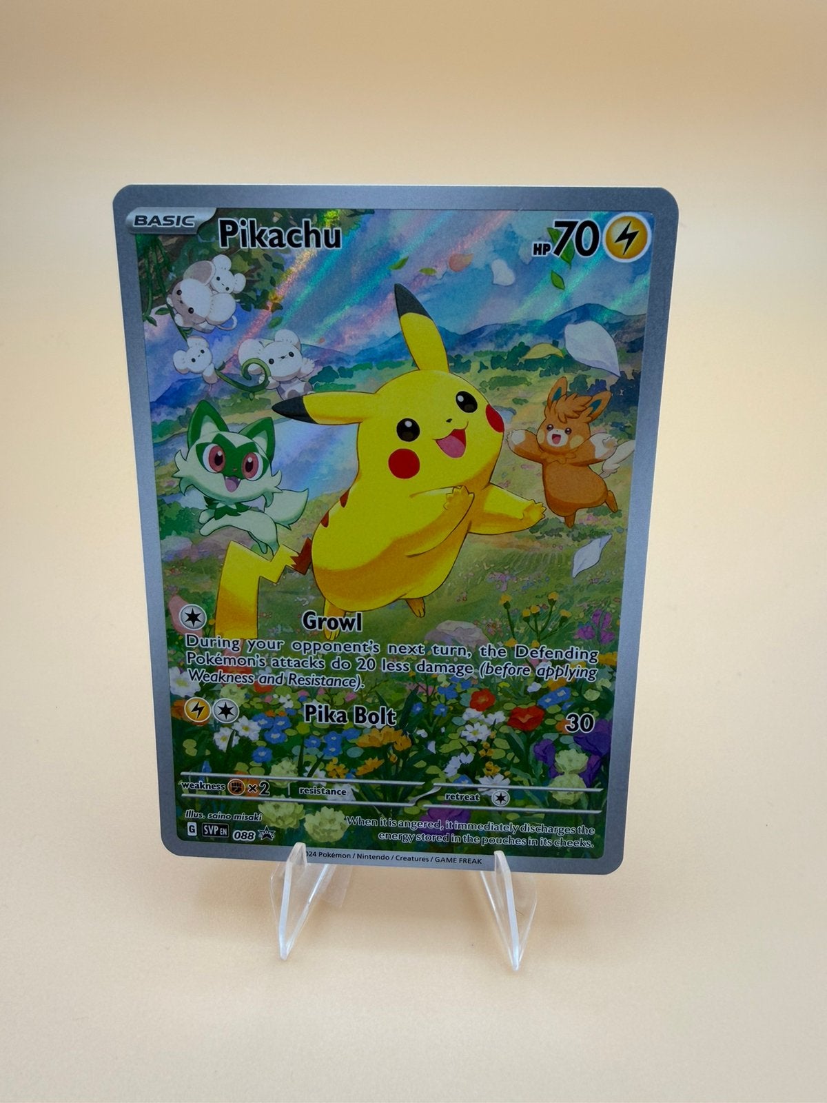 Pikachu SVP 088, Hobby en Vrije tijd, Verzamelkaartspellen | Pokémon, Zo goed als nieuw, Losse kaart, Ophalen of Verzenden