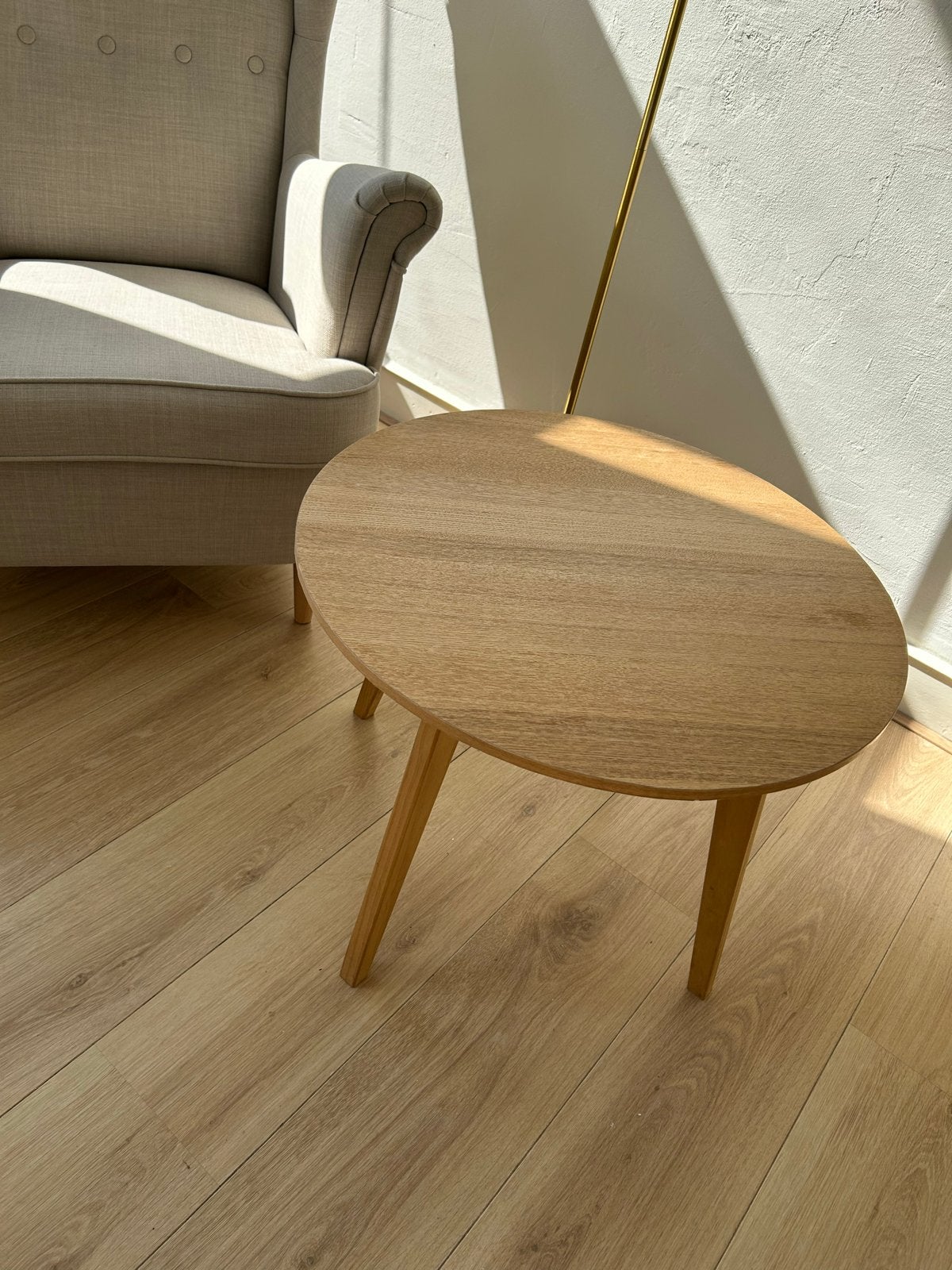 Stijlvolle houten bijzettafel - Zo goed als nieuw, Huis en Inrichting, Tafels | Bijzettafels, Ophalen, Minder dan 45 cm, Minder dan 55 cm