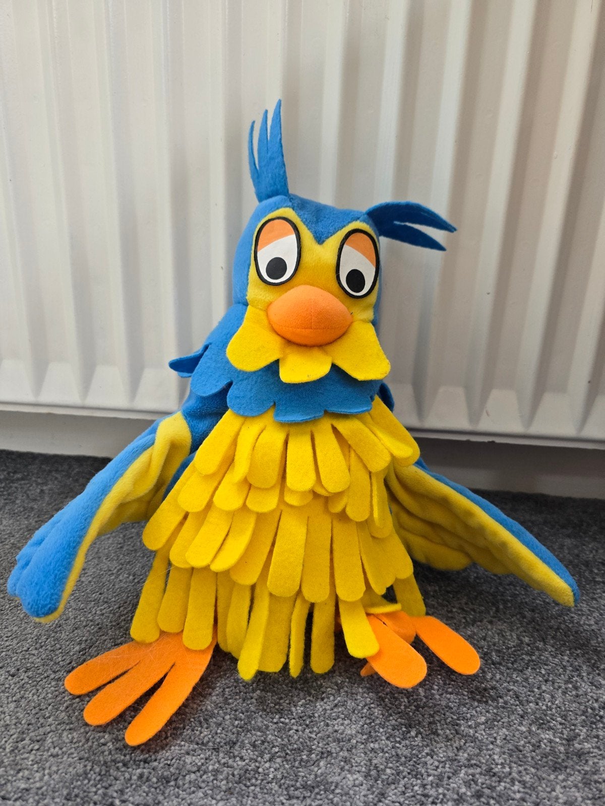 Fabeltjes krant Meneer de Uil handpop, Verzamelen, Ophalen of Verzenden, Zo goed als nieuw, Tv, Actiefiguur of Pop