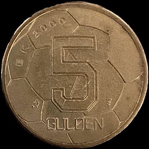 5 gulden munt EK voetbal 2000 messing geplateerd nikkel, Verzamelen, Ophalen of Verzenden, Zo goed als nieuw, Overige binnenlandse clubs