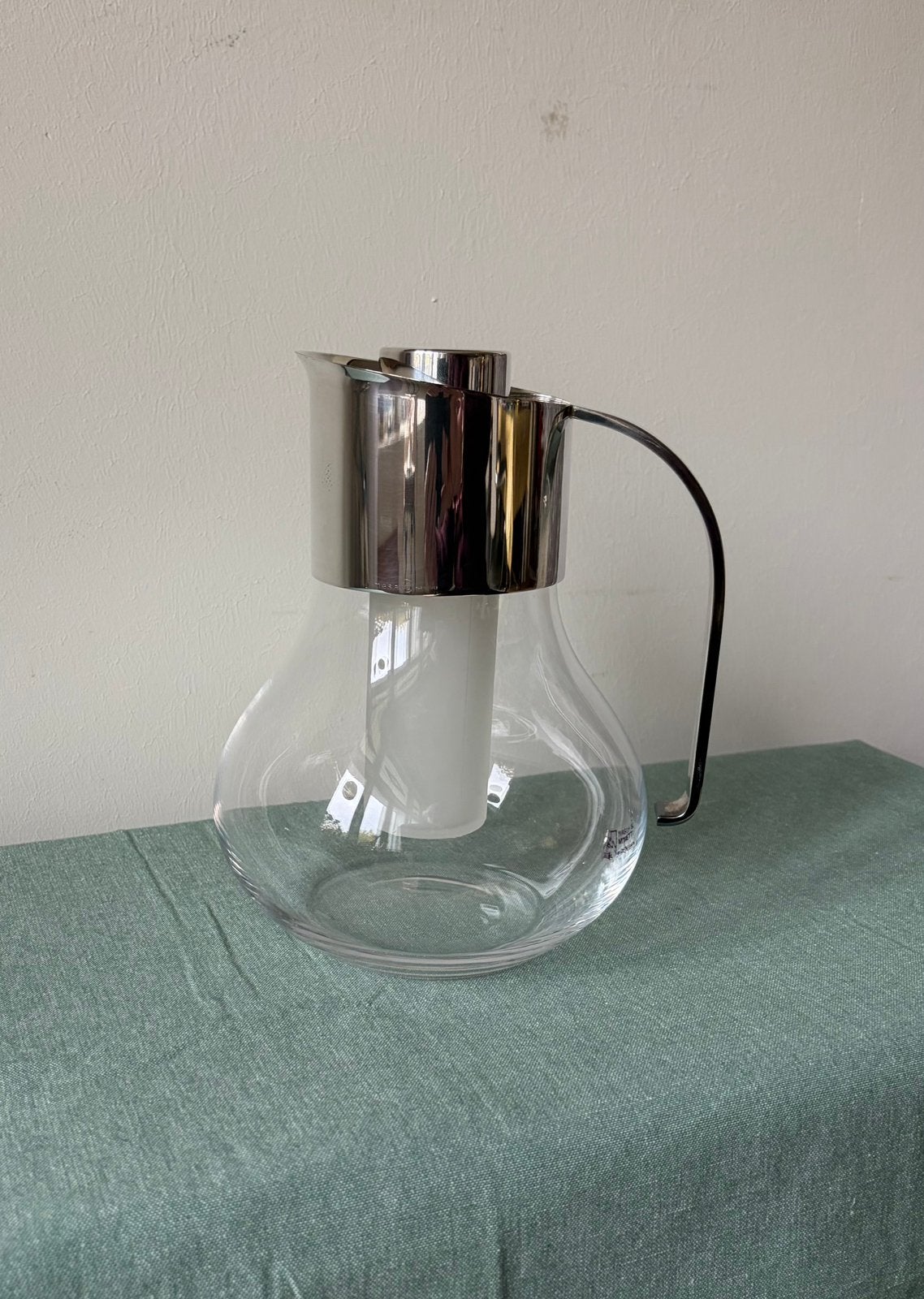 MESA, Italië, vintage glazen karaf met container 1980., Ophalen of Verzenden