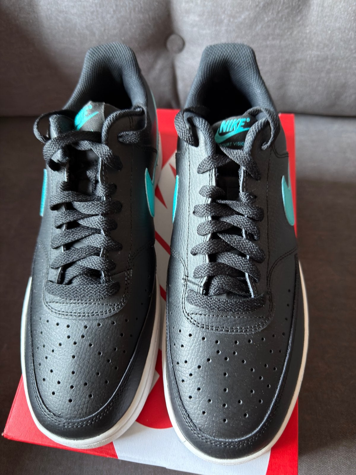 Nike Court Vision Low Next Nature - Zwart/Turquoise, Ophalen of Verzenden, Nieuw, Zwart, Sneakers of Gympen