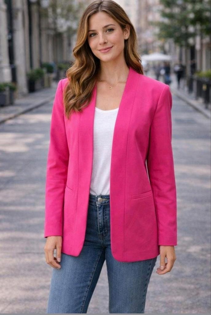 PIECES fuchsia blazer open model – maat S – nieuw, Nieuw, Ophalen of Verzenden, Jasje, Roze