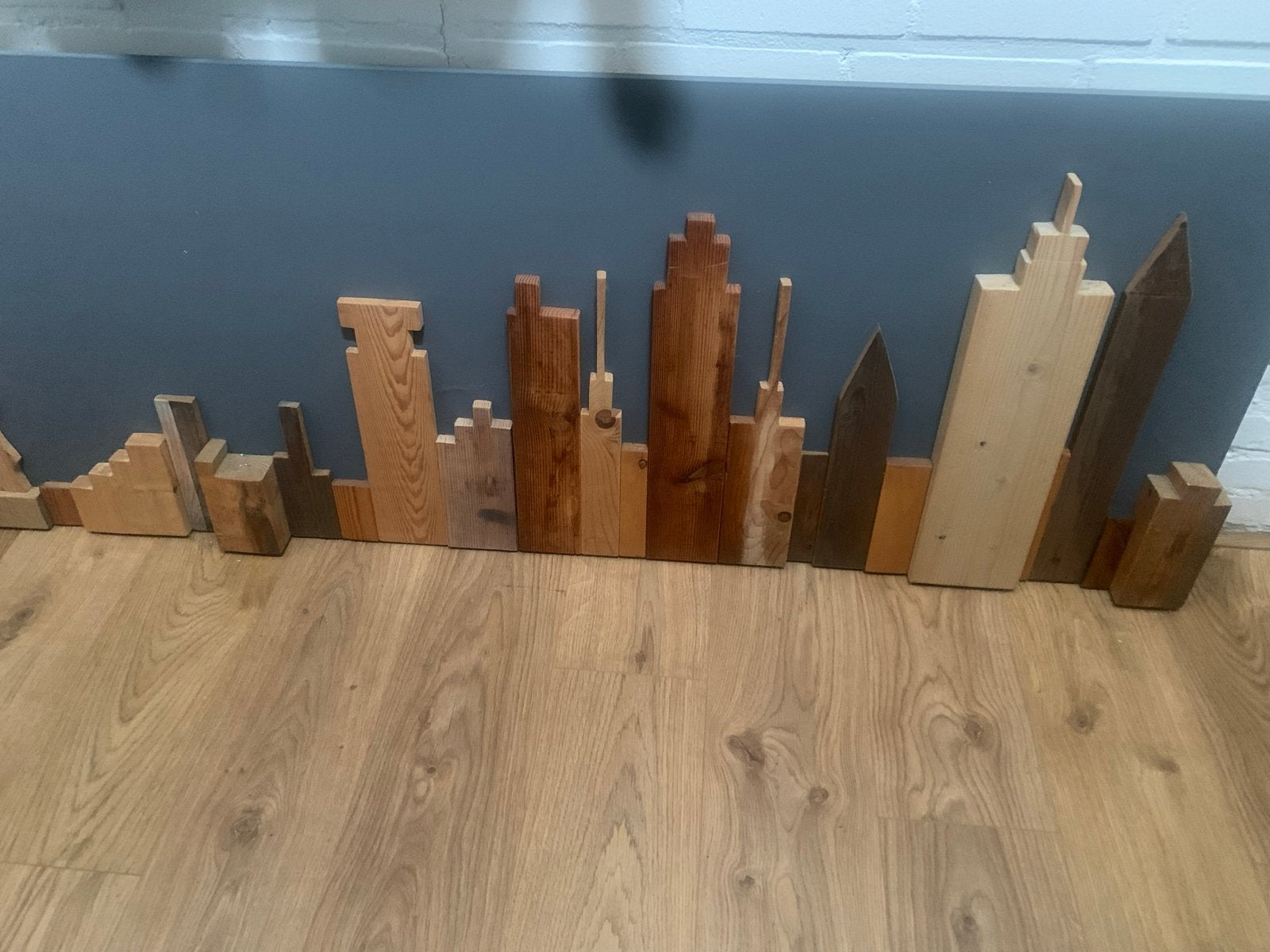 Groot New York Skyline Kunstwerk Hout Wanddecoratie, Ophalen, Wanddecoratie, 1 meter - 2 meter, Scène