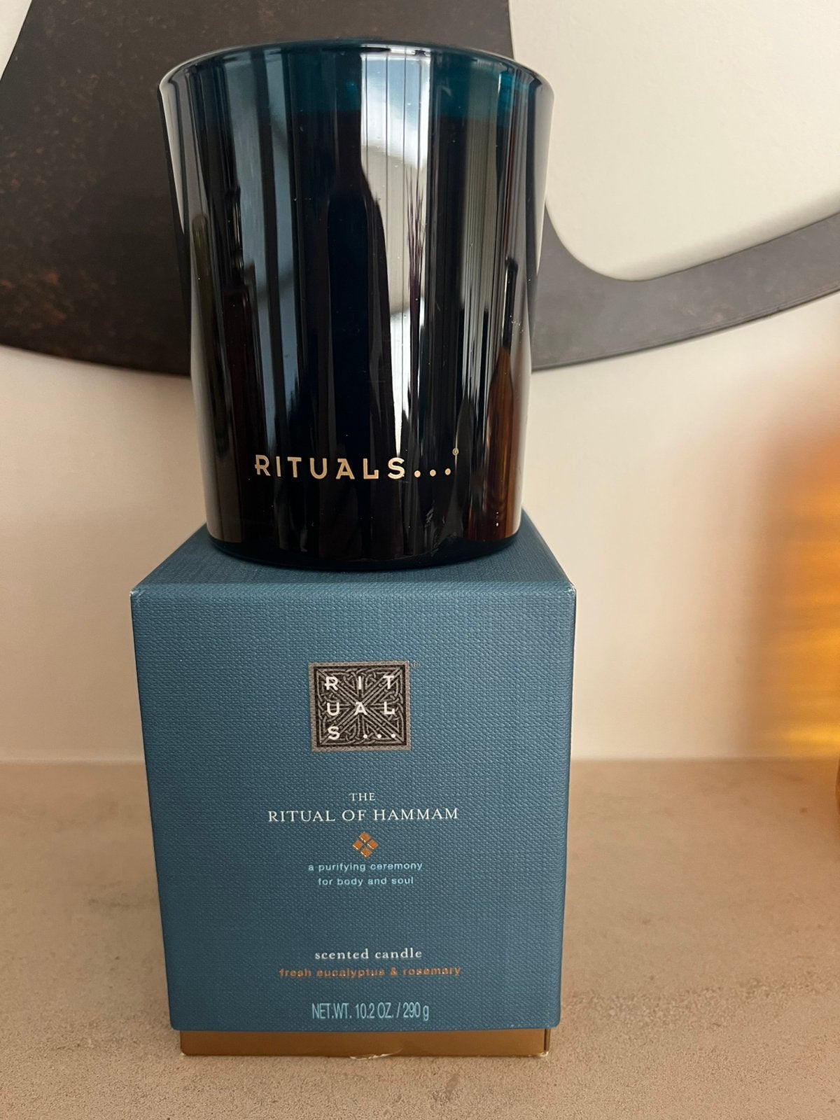Rituals Hammam geurkaars 290 gram met tekst! 💙🤩 Nieuw!, Ophalen of Verzenden, Nieuw