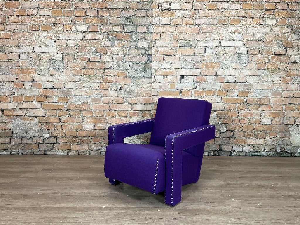 Cassina 637 Utrecht paars bij TheReSales, Huis en Inrichting, Fauteuils, Ophalen, Design, 75 tot 100 cm, Zo goed als nieuw