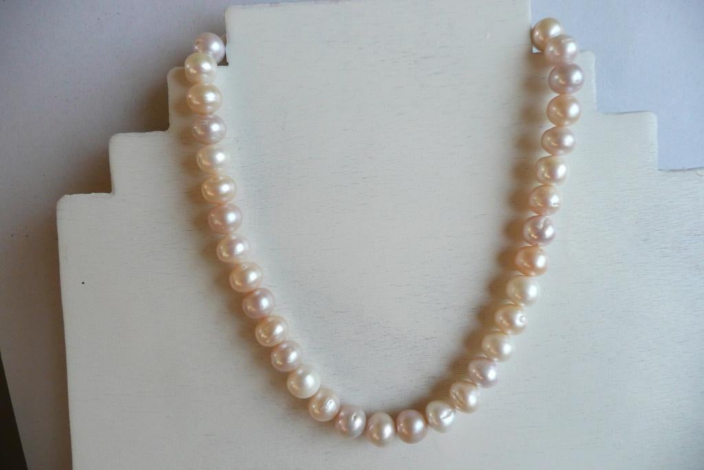 Parel Collier met gouden sluiting., Sieraden, Tassen en Uiterlijk, Antieke sieraden, Ketting, Overige materialen, Verzenden