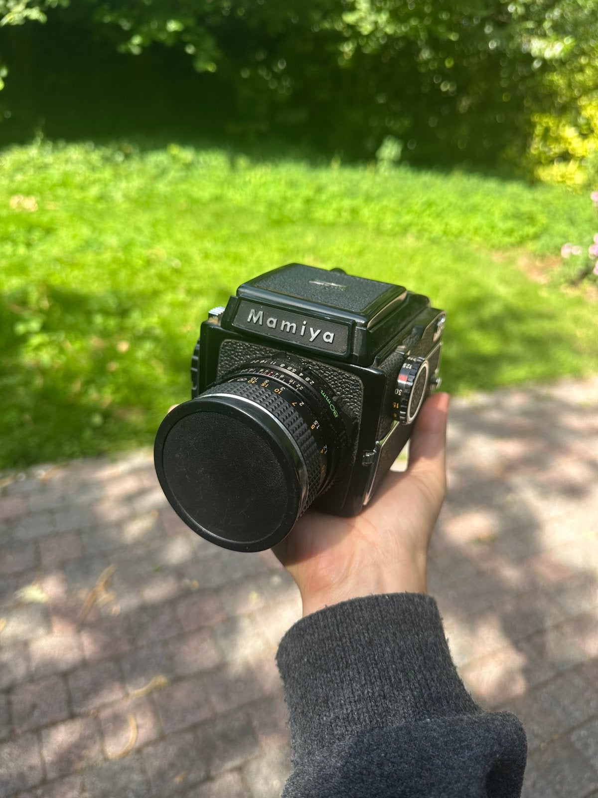 Mamiya 645 + 80mm f/2.8 + waist-level zoeker, Ophalen, Gebruikt, Spiegelreflex, Overige Merken