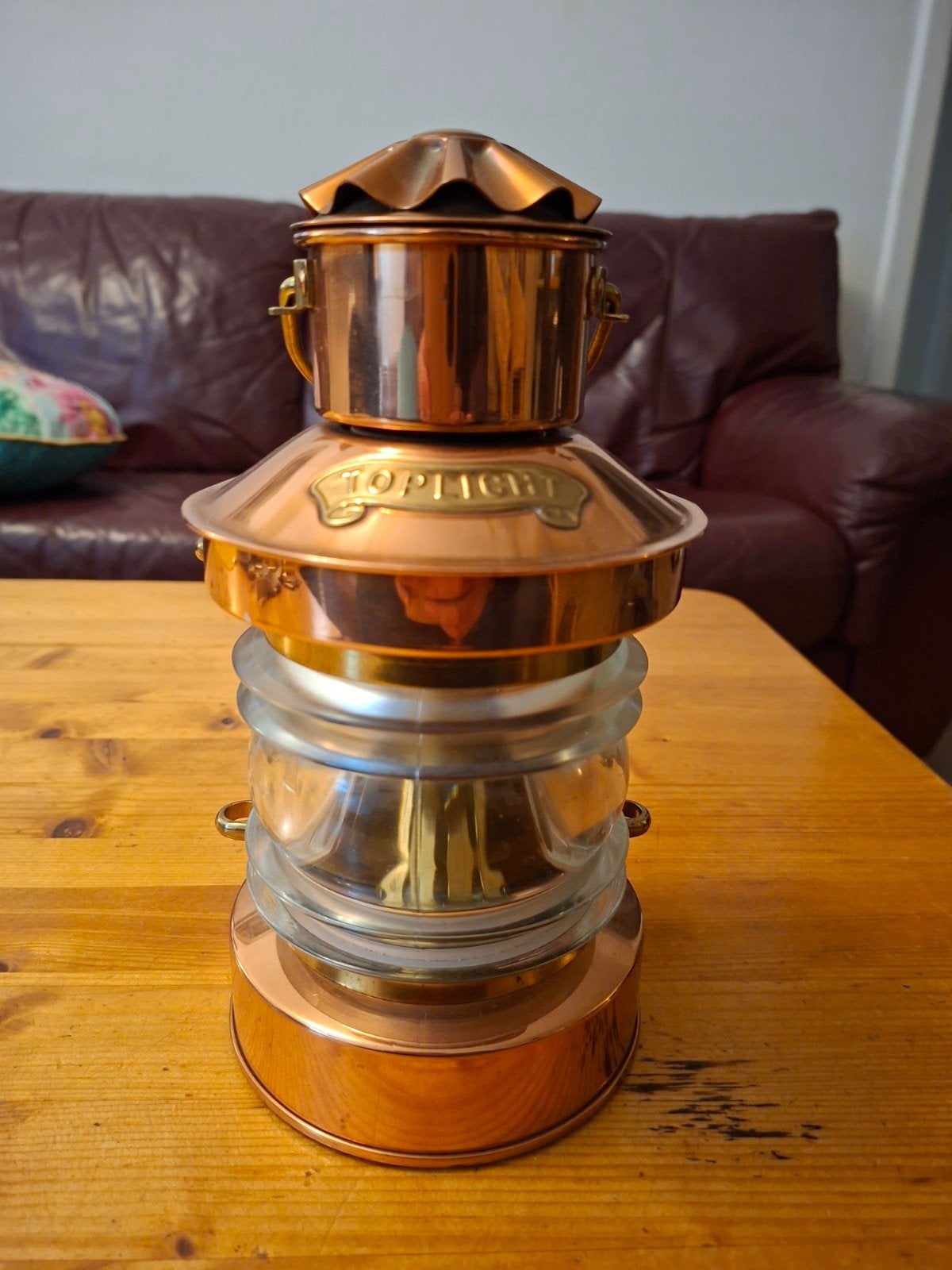 Koperen Toplicht in Nieuwstaat - 23cm Hoog, Antiek en Kunst, Ophalen