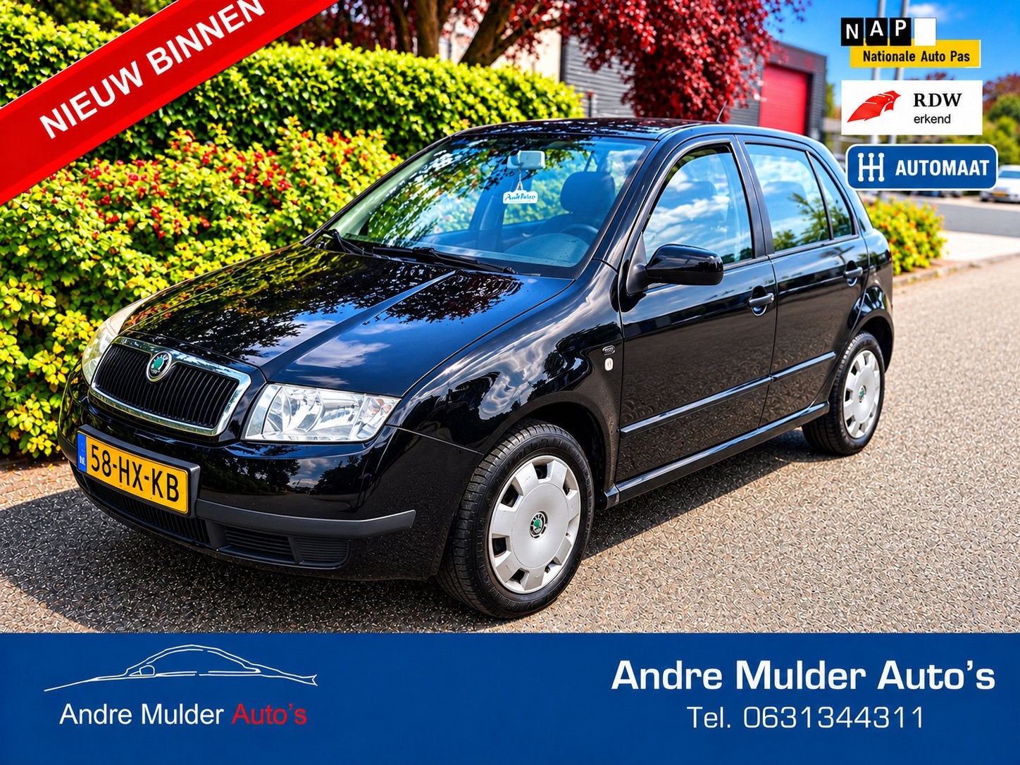Skoda Fabia 1.4 55KW Automaat Zwart Nieuwe Apk Koopje ‼️, Auto's, 450 kg, 74 pk, 4 cilinders, 1070 kg