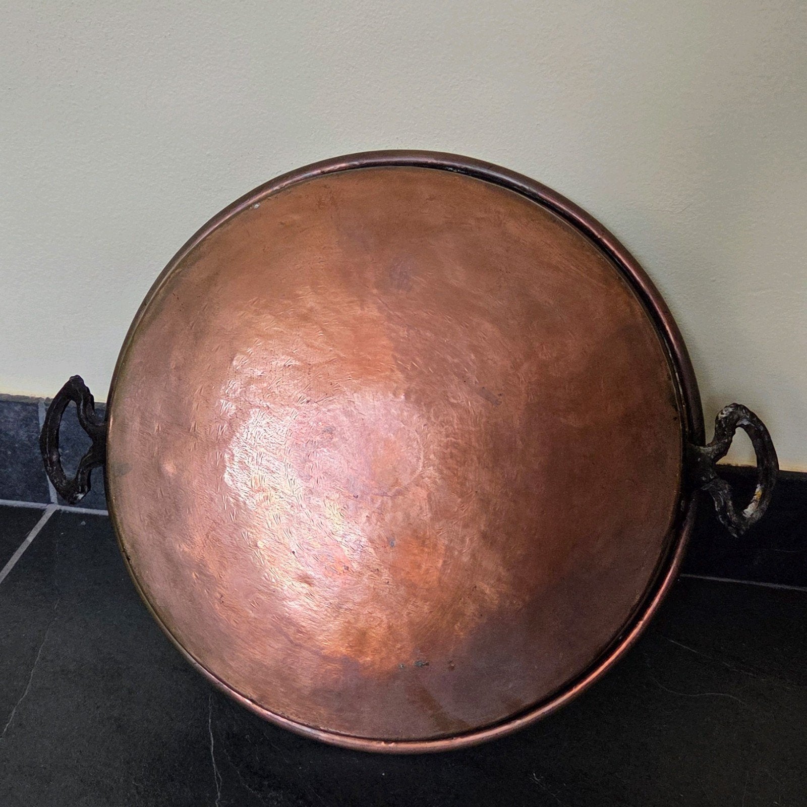 Antieke Koperen Pan met Handvatten, Ophalen of Verzenden