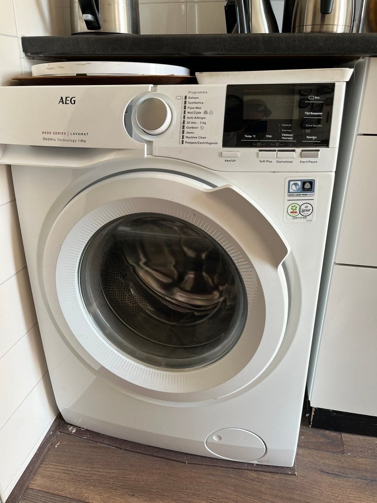Hele mooie aeg wasmachine, Ophalen, Gebruikt, Voorlader, 85 tot 90 cm