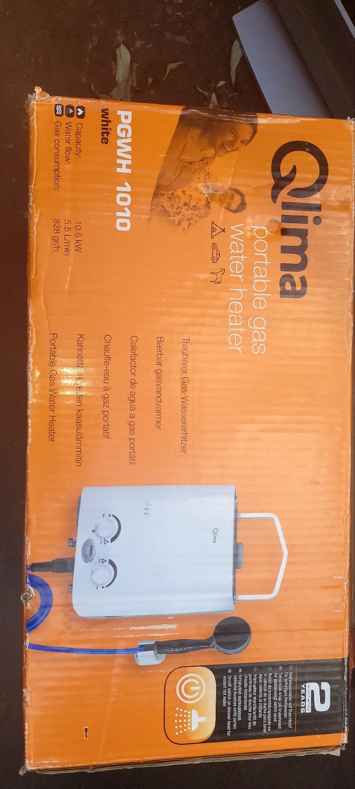 Qlima PGWH 1010 Mobiele Gasgeiser - Direct Warm Water, Ophalen of Verzenden, Zo goed als nieuw