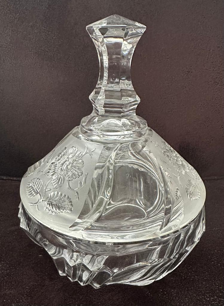Bonbonnièrre met deksel van kristal, Antiek en Kunst, Ophalen of Verzenden
