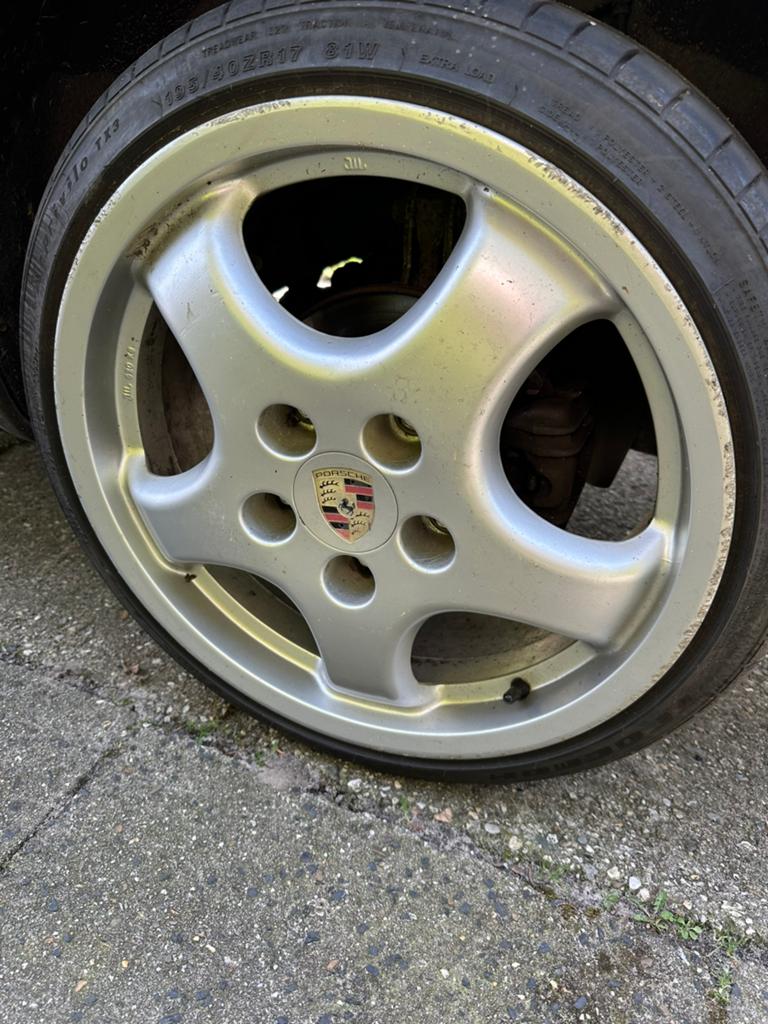 Porsche 911 Carrera CUP velgen set met 195/40/17 banden, Auto-onderdelen, Banden en Velgen, Ophalen, Gebruikt, Banden en Velgen