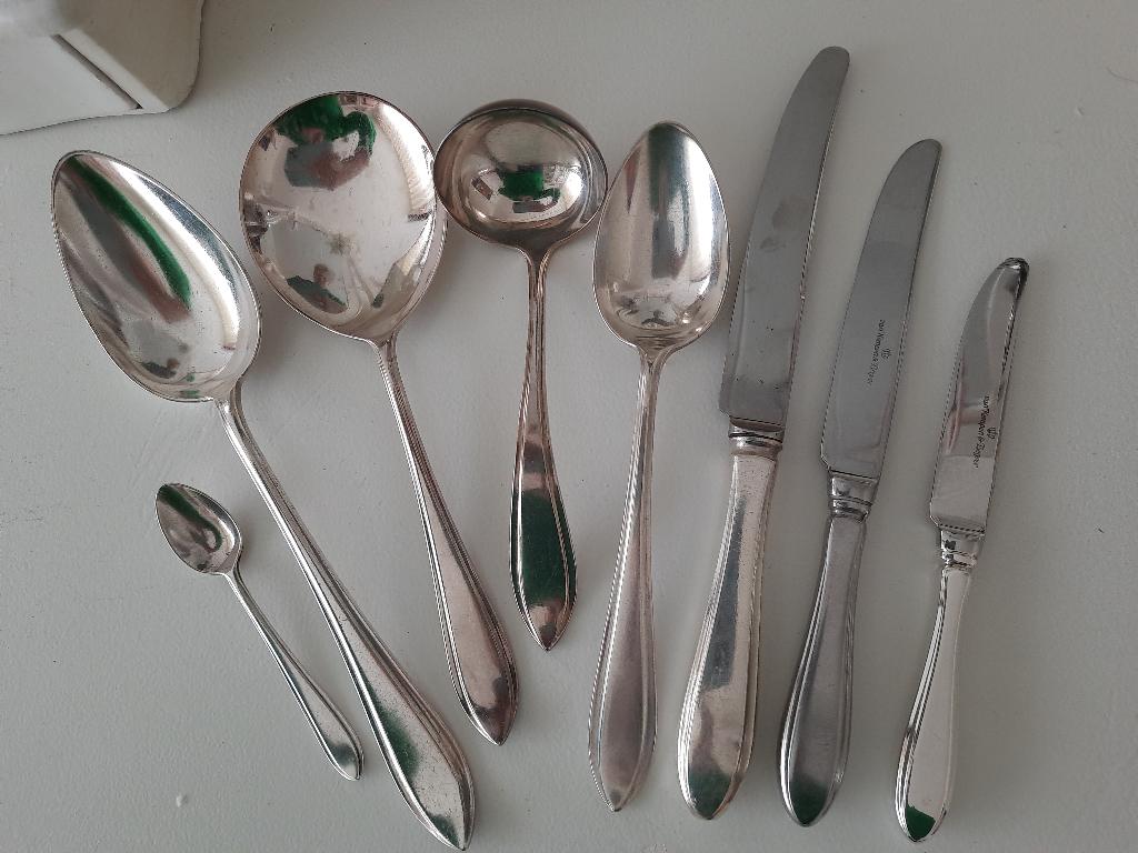 KELTUM Puntfilet bestek fruitmesjes enz verzilverd, Antiek en Kunst, Antiek | Bestek, Ophalen of Verzenden