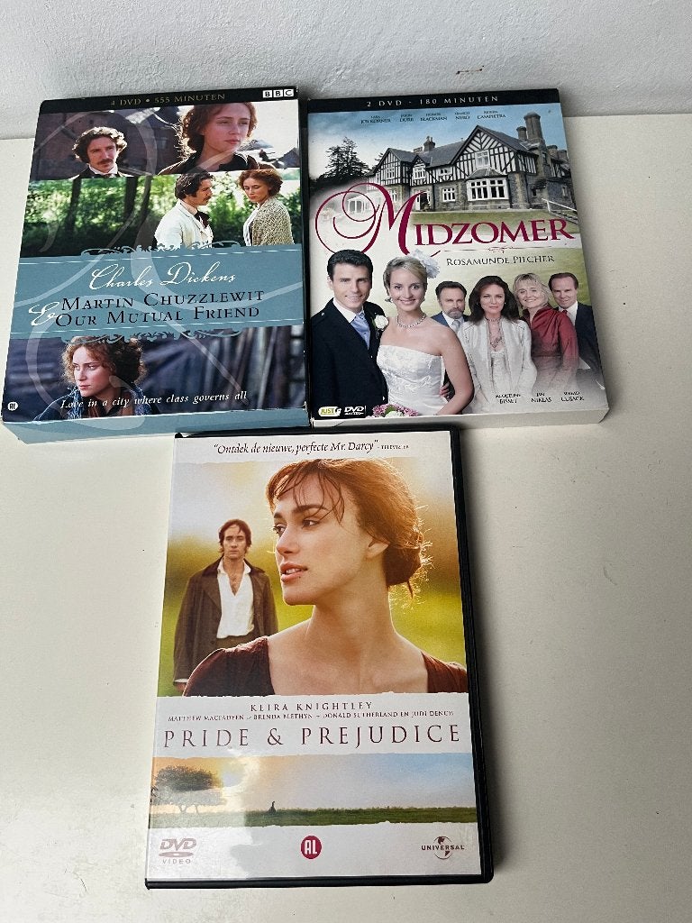 dvd Britse kostuumdrama's Pride and Prejudice / Midzomer, Alle leeftijden, Ophalen of Verzenden, Zo goed als nieuw