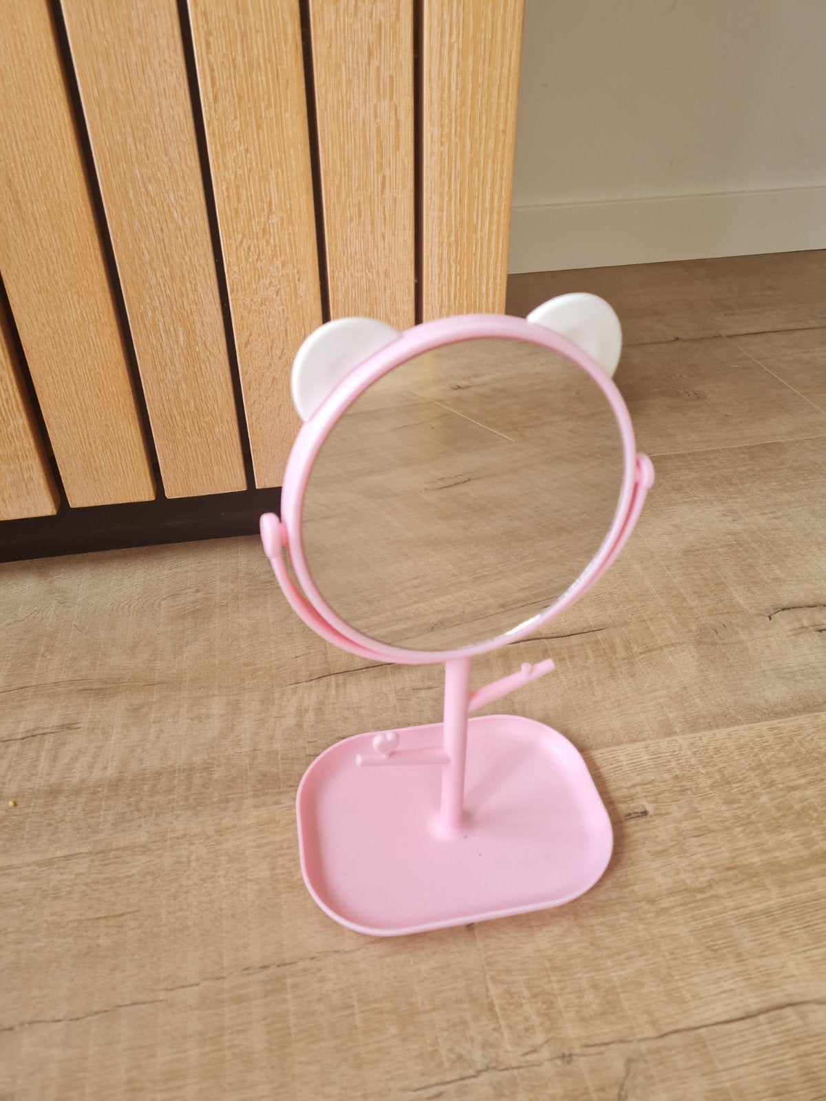 Roze make-up spiegel met oortjes en opbergvakje, Ophalen of Verzenden, Meisje