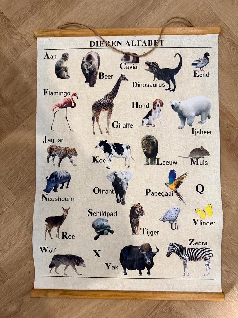 Dieren Alfabet & The Big Five Wanddecoratie, Ophalen, Zo goed als nieuw, Wild dier, Overige typen