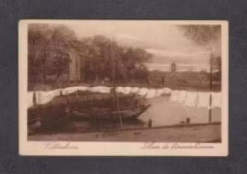 Vollenhove Aan de binnenhaven Kerk Boot Was aan de Lijn., Ophalen of Verzenden, Voor 1920, Ongelopen, Overijssel