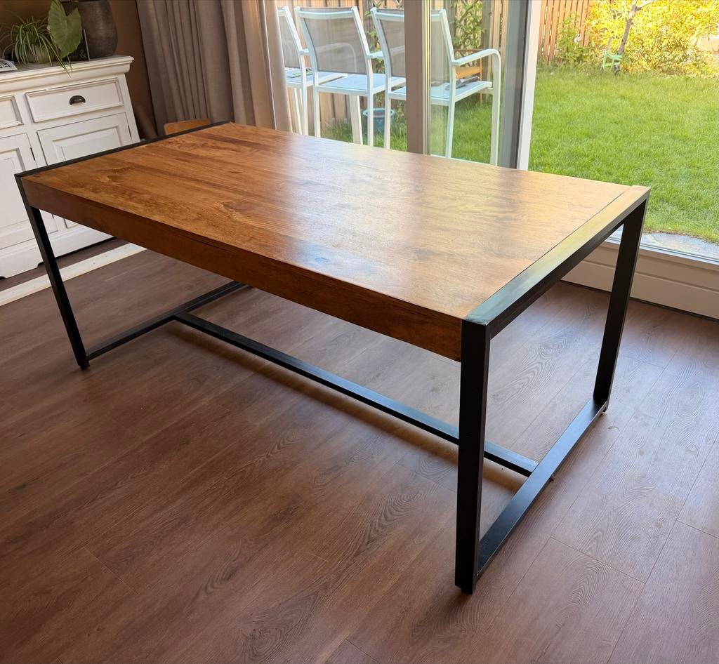 Mangohouten eettafel 180x90, Huis en Inrichting, Tafels | Eettafels, Ophalen, 100 tot 150 cm, 50 tot 100 cm, Zo goed als nieuw