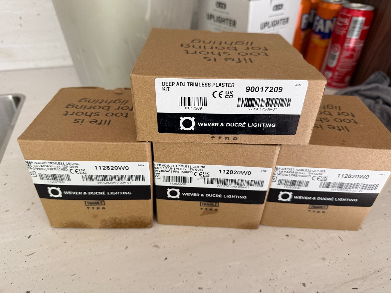 3 nieuwe Wever & Ducré trimless spots en 1 plasterkit, Huis en Inrichting, Ophalen, GU10, Overige merken, Nieuw