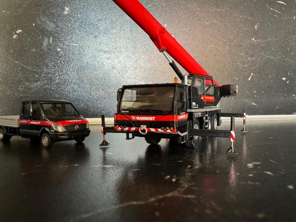 Heavy-0009: Liebherr LTM 1045 Mammoet kraan (1:50), Hobby en Vrije tijd, Modelauto's | 1:50, Ophalen of Verzenden, Nieuw, Hijskraan, Tractor of Landbouw