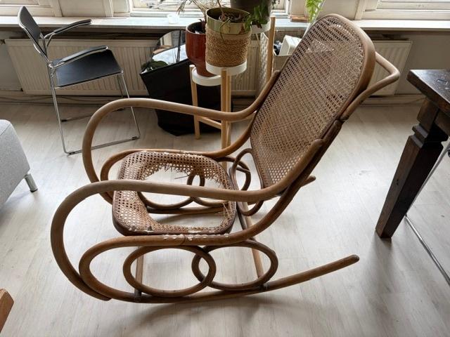 Rustic Thonet Style Rocking Chair, 1960s, Huis en Inrichting, Stoelen, Ophalen, Gebruikt, Bruin, Hout