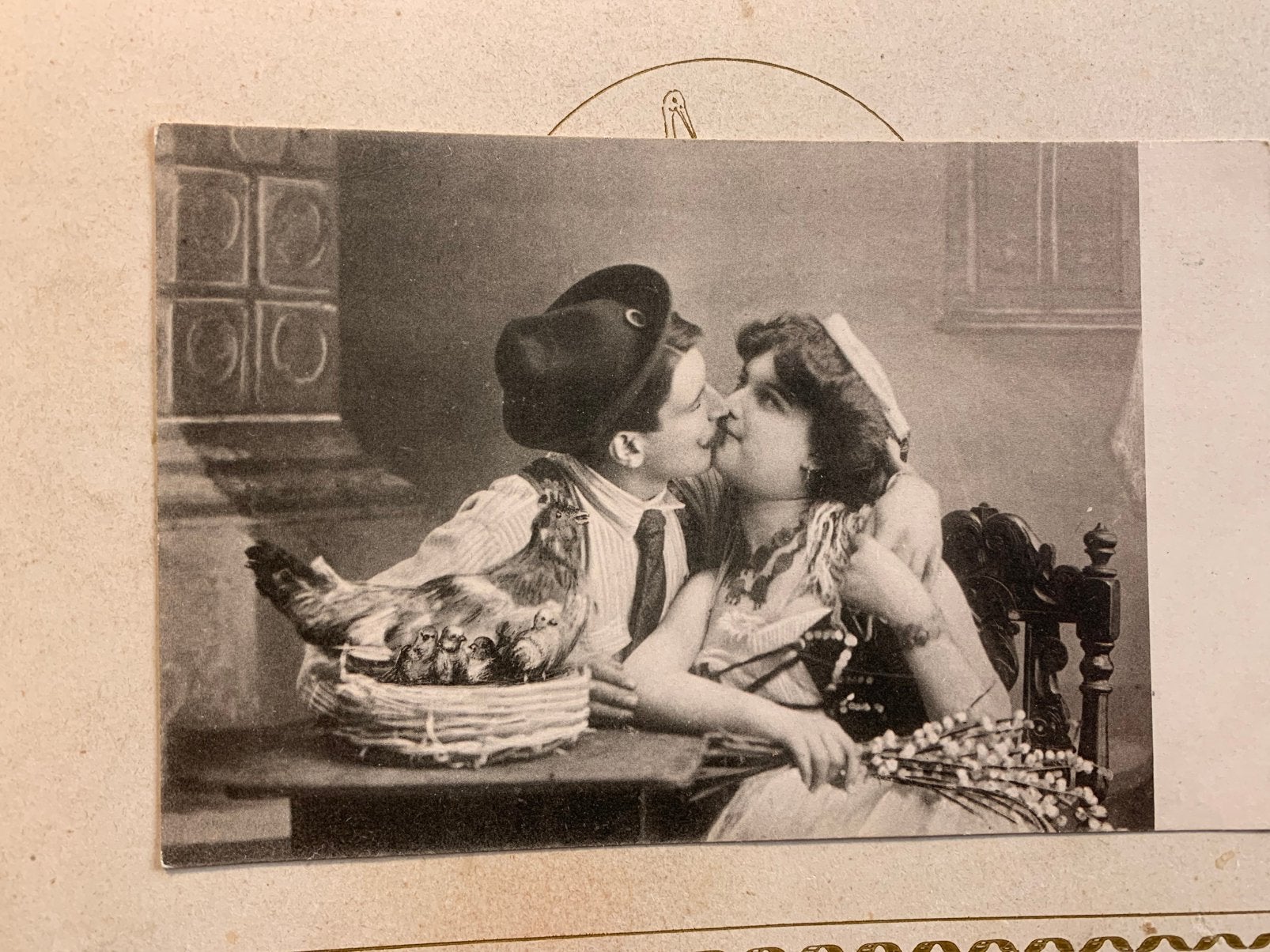 Pasen - kip kuikens kus (NN), Ophalen of Verzenden, Voor 1920, Ongelopen, Feest(dag)