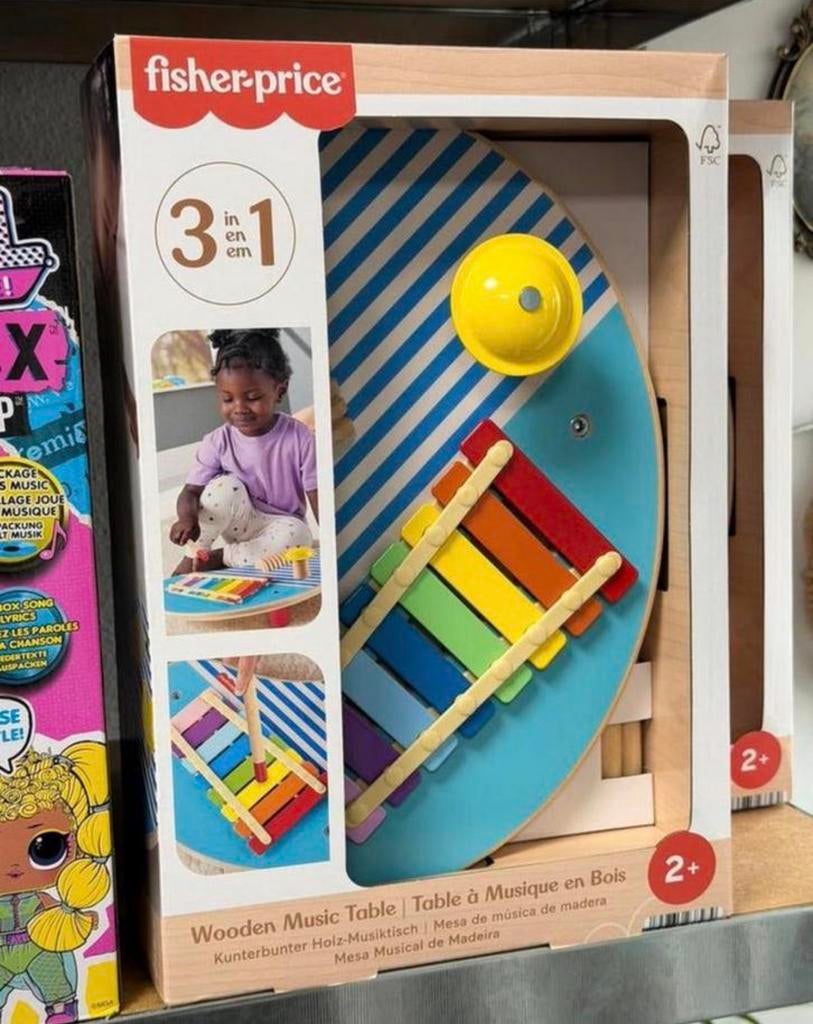 Fisher-Price Houten Muziektafel met instrumenten hout muziek, Nieuw, Ophalen of Verzenden, H, H