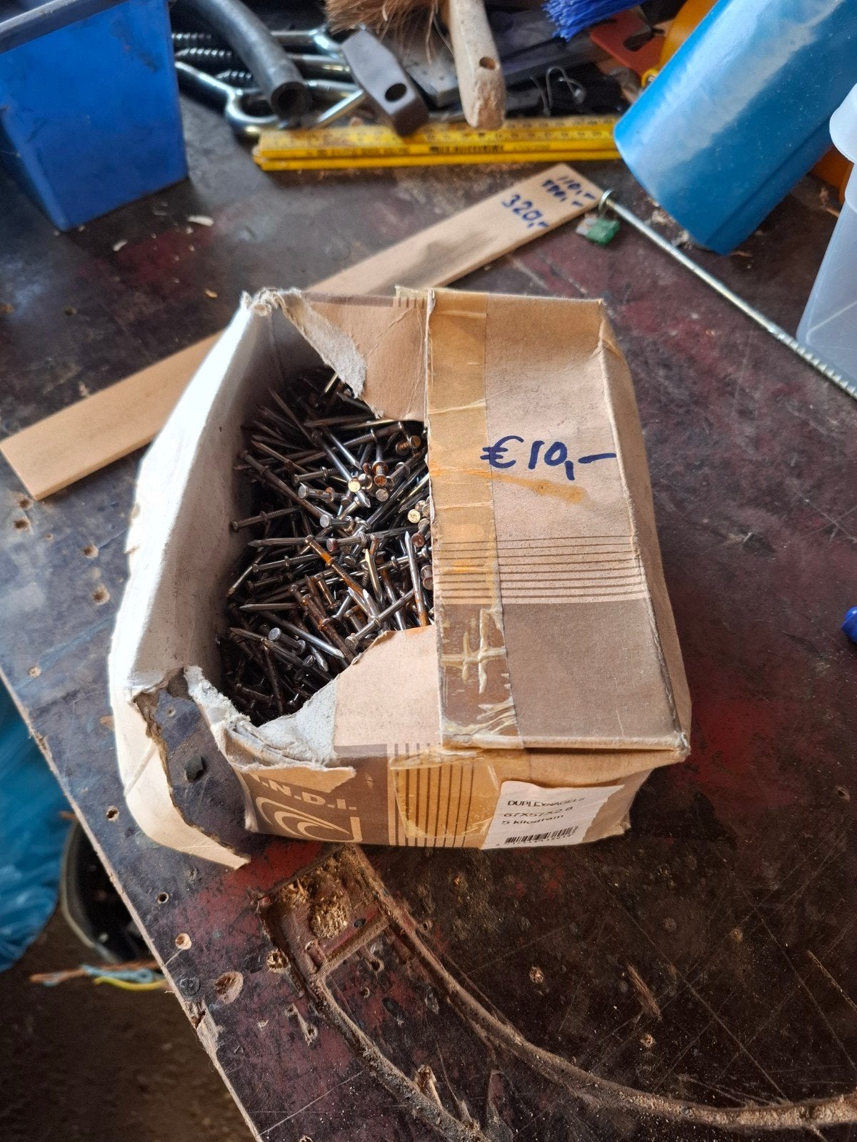 Doos spijkers - diverse maten, Ophalen of Verzenden, Gebruikt, 50 tot 100 mm, Spijkers