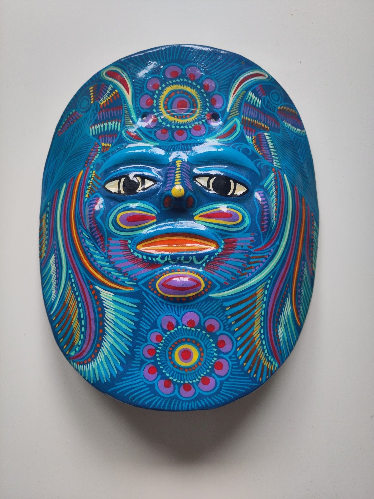 Kleurrijk Mexicaans keramiek masker, Steen/keramiek, Mexico, Masker, Ophalen of Verzenden
