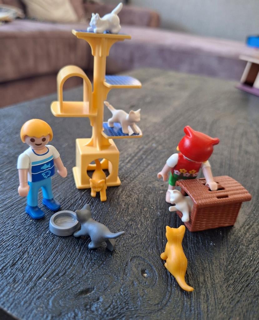 Playmobil krabpaal met poezen en figuren- 4347 Compleet, Kinderen en Baby's, Speelgoed | Playmobil, Gebruikt, Complete set, Ophalen of Verzenden