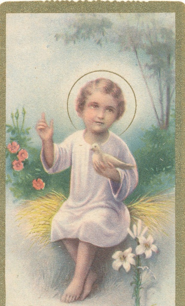 10 Devotie prentjes van Kind Jezus+ enkele horend vorige adv, Ophalen of Verzenden, Zo goed als nieuw, Kaart of Prent, Christendom | Katholiek