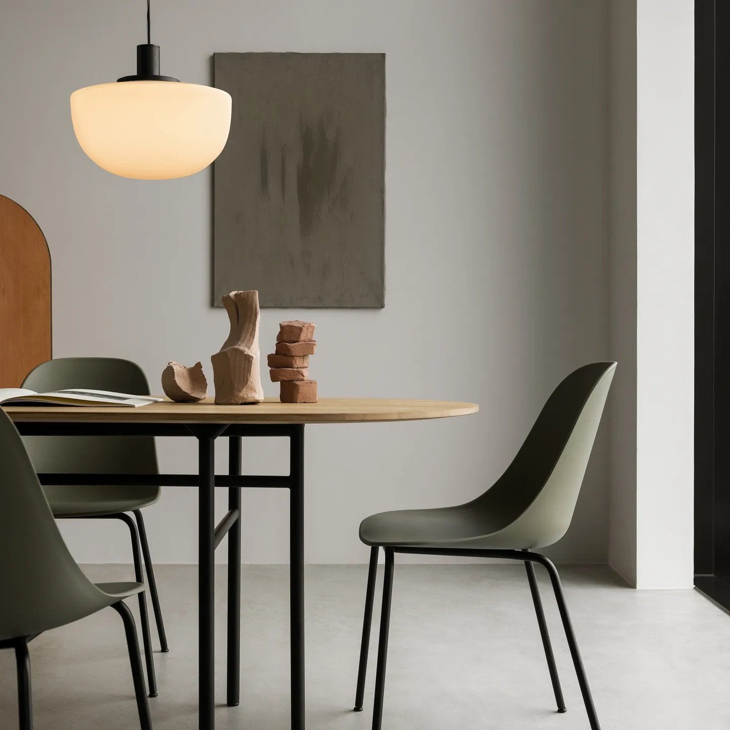Audo Copenhagen hanglamp Bank opaal glas handgeblazen, Ophalen of Verzenden, Gebruikt, Glas, E27 (groot)
