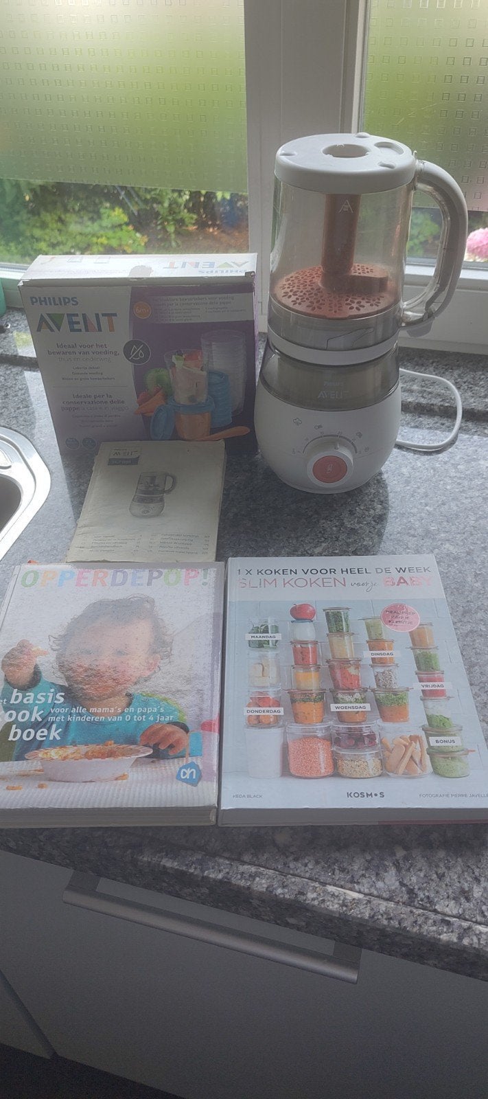Philips Avent stomer&mixer met kookboeken, Gebruikt, Stoomfunctie, Overige typen, Philips Avent
