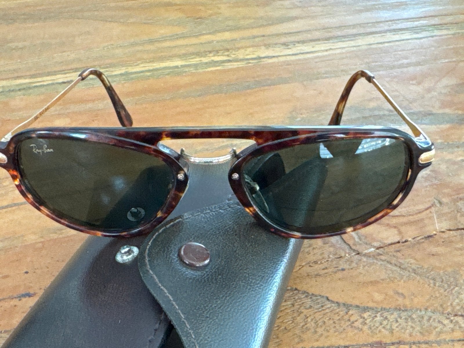 Vintage Ray-Ban Premier Combo B&L W1372 Zonnebril, Ophalen, Gebruikt, Zonnebril, Bruin