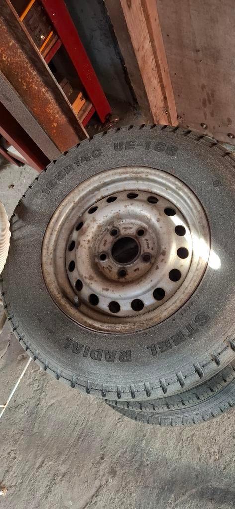 4 Aanhanger wielen met band 185r/14c en velgen 5x112, Ophalen of Verzenden